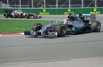 Lewis Hamilton y Adrian Sutil.
