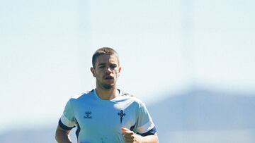 Sergio Carreira, durante un entrenamiento de pretemporada con el Celta.