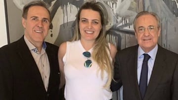 Wagner Ribeiro se fotografi&oacute; con Florentino P&eacute;rez en la sede de ACS.