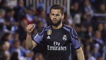 Nacho celebrando uno de los 4 tantos anotados por el Real Madrid ante el Leganés en Butarque.