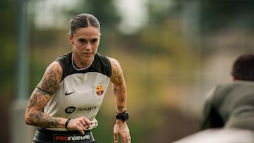 Mapi, Patri y Pina, liberada de la Sub-23, entrenan con el Barça.