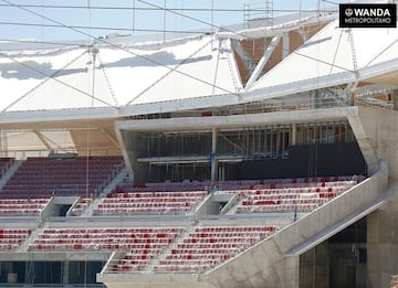 Obras en el Wanda Metropolitano: la cubierta ya est¨¢ terminada