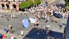 Batalla campal en la previa de Eintracht vs. Rangers 