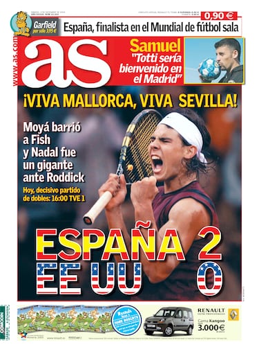 Rafa Nadal a través de las portadas de As