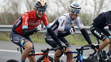 El ciclista italiano del Bahrain-Victorious Sonny Colbrelli, durante la primera etapa de la Volta a Catalunya.