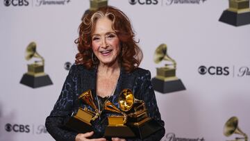 Bonnie Raitt wins one of the Grammy’s four major awards for her song ‘Just Like That’
