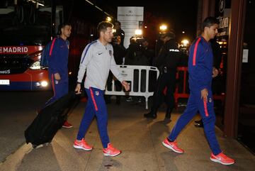 Atlético de Madrid: Recibimiento a su llegada al hotel