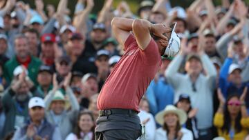 Jon Rahm has won his first green jacket after four days of grueling golf after battling the elements on Thursday and Friday and comes out on top.