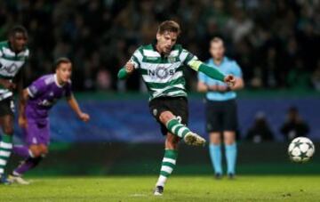 Adrien Silva slots in the equaliser from the penalty spot. 1-1