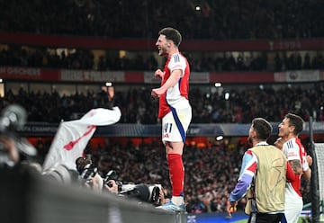 Celebraci¨®n del jugador ingl¨¦s, Declan Rice, al 'estilo Lionel Messi'.