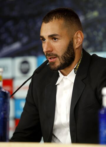 Benzema during his press conference.