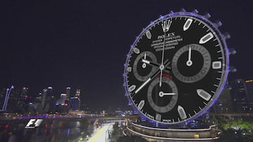 La noria de Singapur, convertida en un reloj gigante