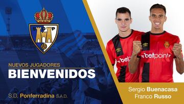 Buenacasa y Russo, primeras caras nuevas en la Ponferradina