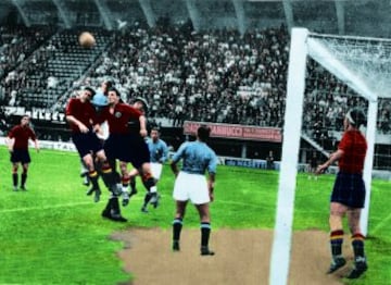 Ricardo Zamora con la Selecci¨®n Espa?ola en el partido de cuartos de final de Mundial de Italia en 1934