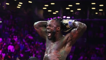 El boxeador Deontay Wilder después de su última victoria ante Robert Helenius en Brooklyn, Nueva York.