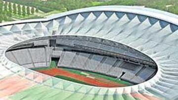 <b>ESTADIO DE MADRID. </b>Aspecto del nuevo estadio de Madrid, donde jugará el Atlético dentro de tres años. El recinto será propiedad de los rojiblancos desde el año 2016.