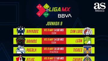 Fechas y horarios de la jornada 9 de la eLiga MX