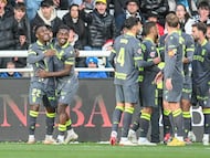 Partido de Liga Hypermotion entre el Burgos CF y el Ad Ceuta CF celebrado en el estadio de ‘El Plantío’
Gol de Bassinga del Ceuta
01-04-2026 - RICARDO ORDÓÑEZ