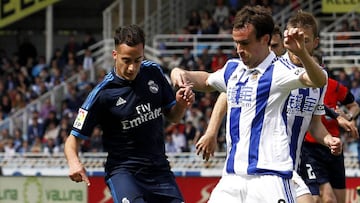 SOBRESALIENTE. Lucas Vázquez, el pasado sábado en Anoeta.