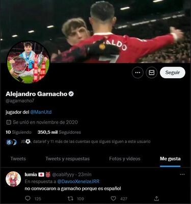 Otro ‘like’ de Garnacho sacude Argentina y enciende a España