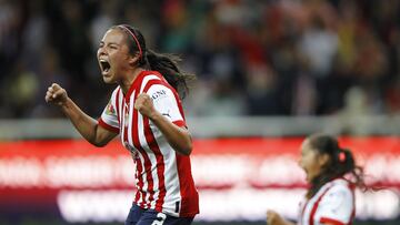 Diana Rodríguez en pleno festejo de gol.