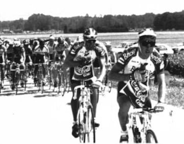 En las primeras participaciones de Indurain en el Tour contó con un gregario de lujo, Perico Delgado.