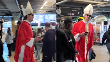 Aficionado se disfraza de Papa en el estadio de los White Sox de la MLB