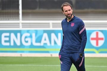 England boss Gareth Southgate during training on Saturday.