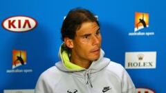 Nadal en sala de prensa tras el partido.