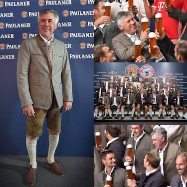 Carlo Ancelotti ya luce el traje típico de Múnich