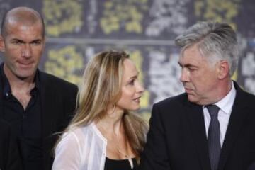 Ancelotti estuvo acompañado por su mujer Mariann durante su presentación como entrenador del Real Madrid en 2013