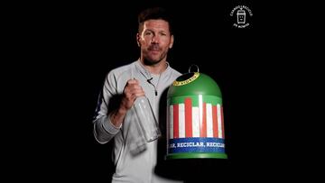Simeone es la imagen de la campaña de Ecovidrio contra el cambio climático.