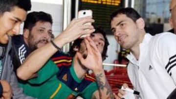 Casillas, en la llegada a Barcelona