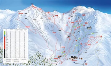 Mapa de pistas de esquí de la estación ilerdense de Boí Taüll.