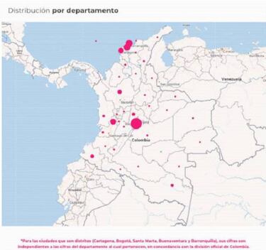 Mapa de casos y muertes por coronavirus por departamentos en Colombia: hoy, 27 de septiembre