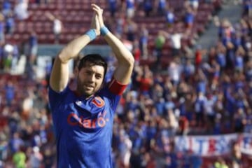 José Rojas: 55 partidos con la camiseta de Universidad de Chile. Es el único en actividad de esta lista.