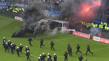 Hamburg suffer first ever relegation amid crowd trouble