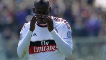 Mario Balotelli durante el empate del Milan ante la Fiorentina (2-2).