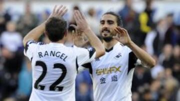 Chico Flores, en un partido con el Swansea.