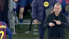 Más de uno contuvo la respiración: la conversación Pedri-Flick en el 70’ que apenas se vio en TV