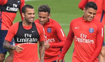 Dani Alves, Neymar and Thiago Silva.