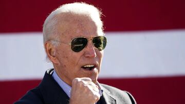 El candidat a la presidència demòcrata dels Estats Units i exvicepresident Joe Biden durant un acte de campanya a Monaca, Pennsilvània, EUA, el 2 de novembre de 2020. (horitzontal)