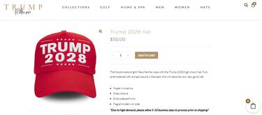 “Trump 2028”, así son las nuevas gorras oficiales del presidente: ¿puede volver a postularse?
