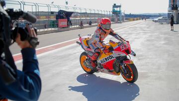 Márquez durante los entrenamientos del GP de Aragón en MotorLand.