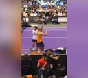 Maria Sharapova shows off her dance moves on court return