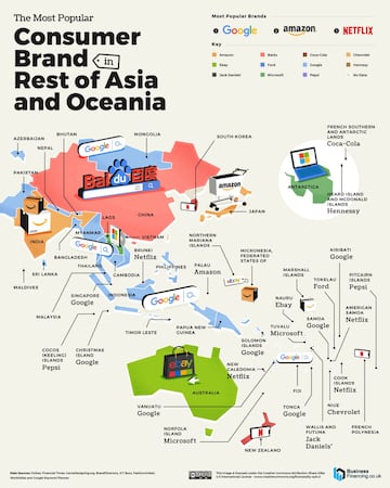 Mapa de las marcas más populares en el mundo: ¿cuál es la favorita en España?