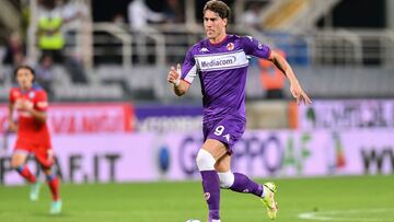 Vlahovic en el Fiorentina-N&aacute;poles.