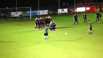 Free-kick routine leads to egg (and ball)-on-face moment