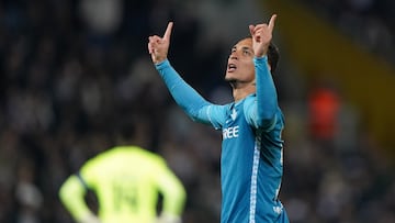 Antony celebra un gol.