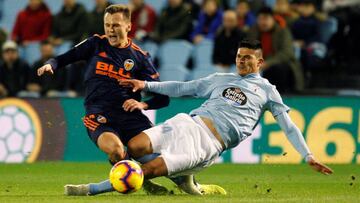 Cheryshev y Roncaglia durante el Celta-Valencia (1-2)